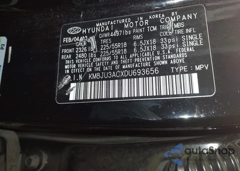 2013 Hyundai Tucson Limited z USA, uszkodzony, nr VIN KM8JU3ACXDU693656